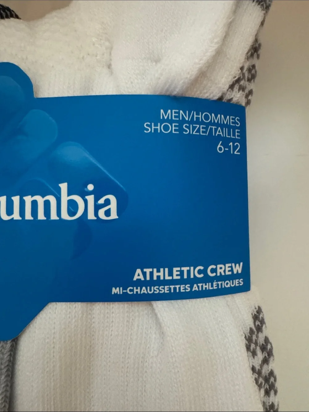Columbia Men’s Athletic Crew Socks – Sz 6-12 Gray & White 6-Pack